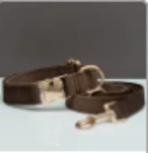 πΎ Velvet Dog Collar & Leash Set β Customizable with Bow Tie