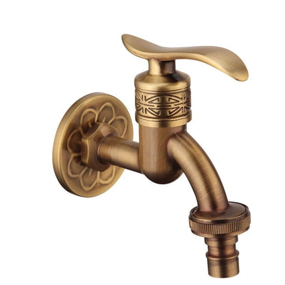 Antique Brass Carved Garden Faucet Faucet Outdoor Washing Machine Decorative Faucet Luxury Toilet Faucet