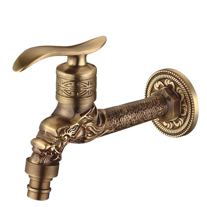 Antique Brass Carved Garden Faucet Faucet Outdoor Washing Machine Decorative Faucet Luxury Toilet Faucet