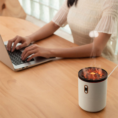 Volcanic Flame Aroma Essential Oil Diffuser | USB Portable Humidifier & Night Light Lamp