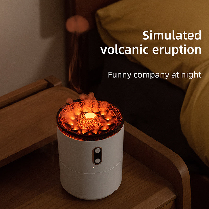 Volcanic Flame Aroma Essential Oil Diffuser | USB Portable Humidifier & Night Light Lamp