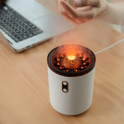 Volcanic Flame Aroma Essential Oil Diffuser | USB Portable Humidifier & Night Light Lamp