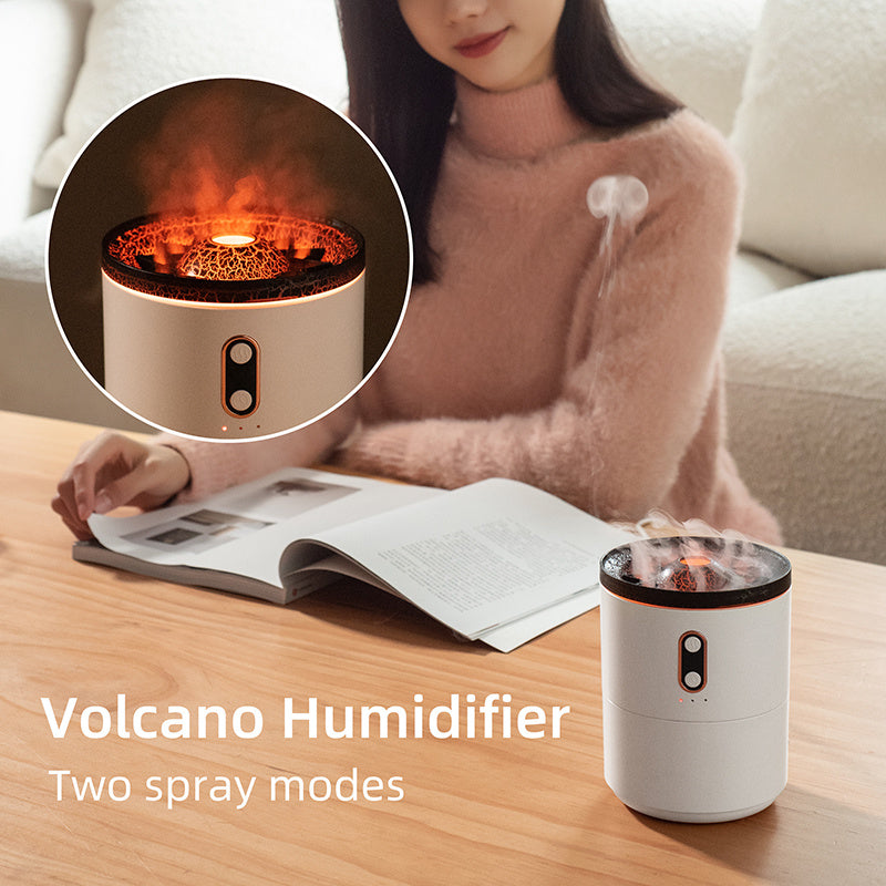 Volcanic Flame Aroma Essential Oil Diffuser | USB Portable Humidifier & Night Light Lamp