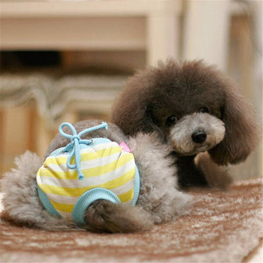 S-XL Reuseable Bitch Menstrual Female Pet Dog Sanitary Nappy Diaper Pants Pads