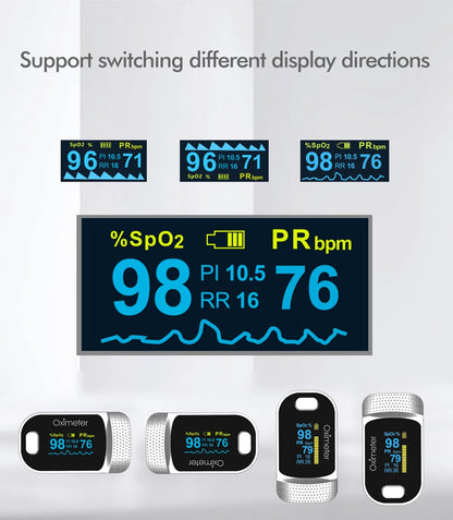 Finger Pulse Oximeter – Accurate SPO2, PR, PI, RR, and Heart Rate Monitoring