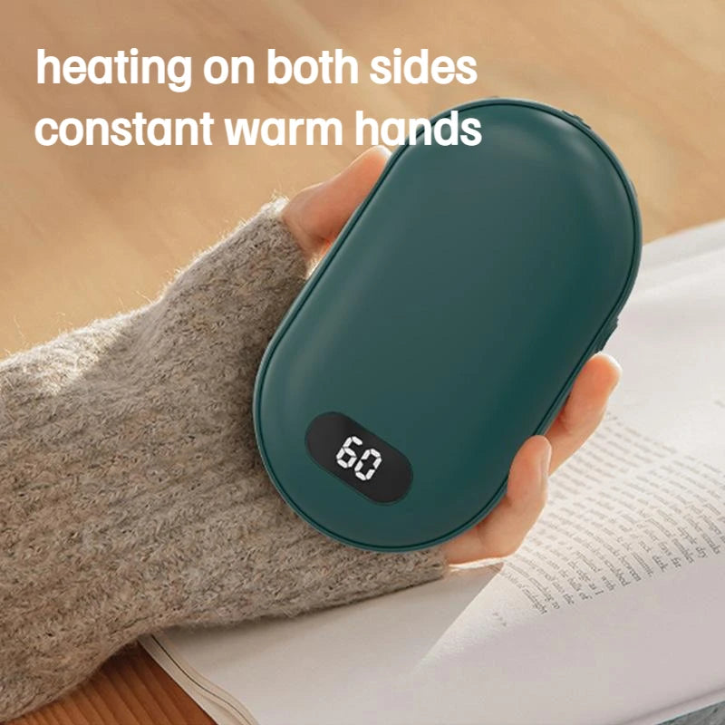 2-in-1 USB Rechargeable Hand Warmer & Power Bank | Mini Electric Pocket Heater – The Perfect Winter Gift