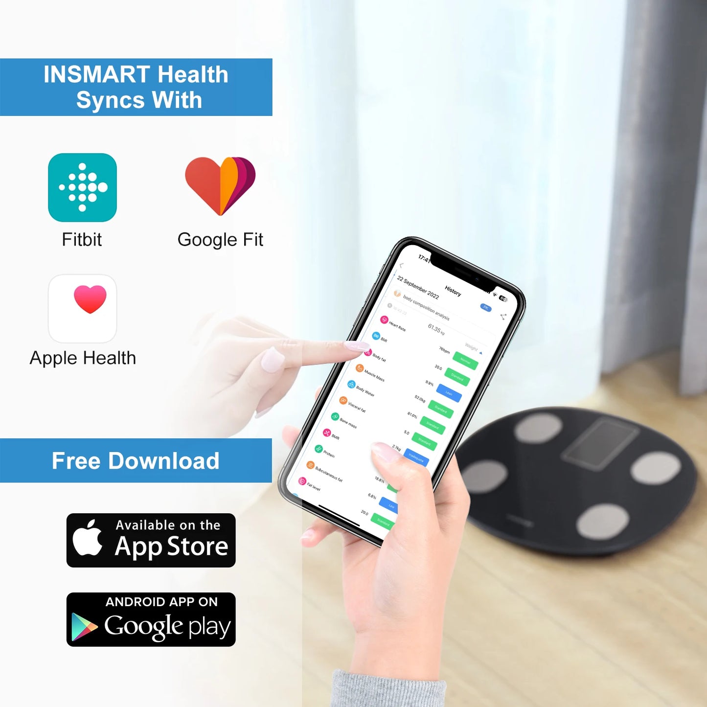 Body Weight Scale with Bluetooth – Track Weight, BMI, and Body Fat with Precision