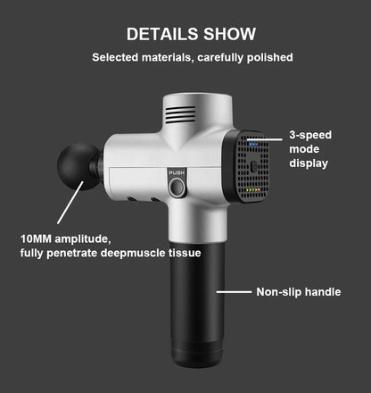 Portable Deep-Tissue Massage Gun – Muscle Relaxation & Pain Relief for Medical and Injury Recovery | Handheld Portable Fascia Gun with Dynamic Display