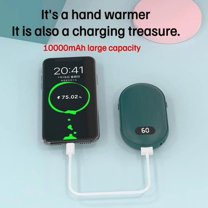 2-in-1 USB Rechargeable Hand Warmer & Power Bank | Mini Electric Pocket Heater – The Perfect Winter Gift