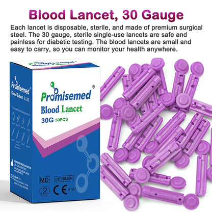 Lancets for Diabetes – Multicolored, Less Painful Blood Glucose Testing - 30g