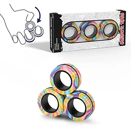 Magnetic Fidget Rings Set – Spinner Toy Pack for Stress Relief and Focus, Perfect Gift for Adults, Teens, and Kids