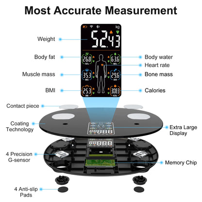 Body Weight Scale with Bluetooth – Track Weight, BMI, and Body Fat with Precision