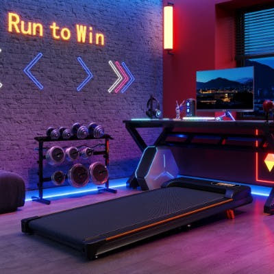 Folding Under Desk Walking Pad Treadmill With Adjustable Incline, 1-6 Km H Low Noise For Home  Office, LED Display, Magnetic Remote Control, Transport Wheels  Plug, Black.