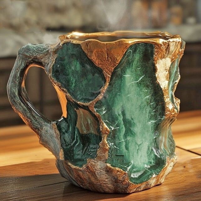 Elegant Resin Crystal Coffee Mugs With Handles